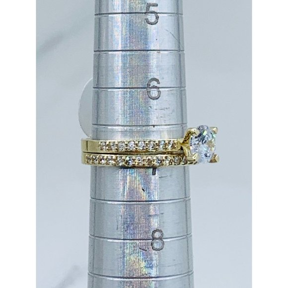 10k Solid Gold ring wedding set women’s band and engagement - Picture 5 of 7